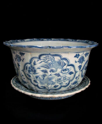 Blue Flowers Phoenix Porcelain Pot