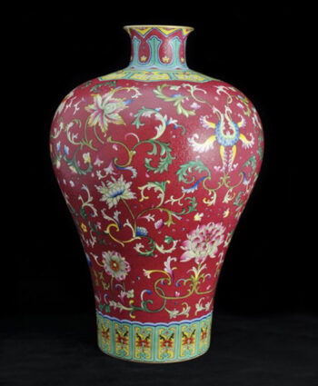 One Pass Carmine Pastel Floral Vase